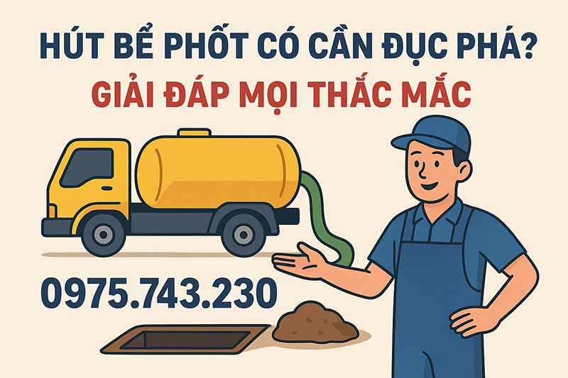 Hút bể phốt có cần đục phá? Giải đáp mọi thắc mắc