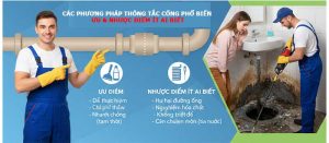 Các Phương Pháp Thông Tắc Cống Phổ Biến: Ưu & Nhược Điểm Ít Ai Biết